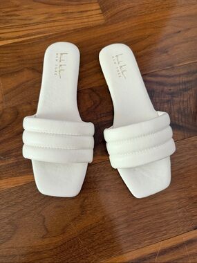 Nicole Miller White Padded Slide Sandals size 7.5 NWOT